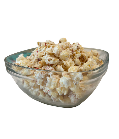 white chocolate peppermint popcorn